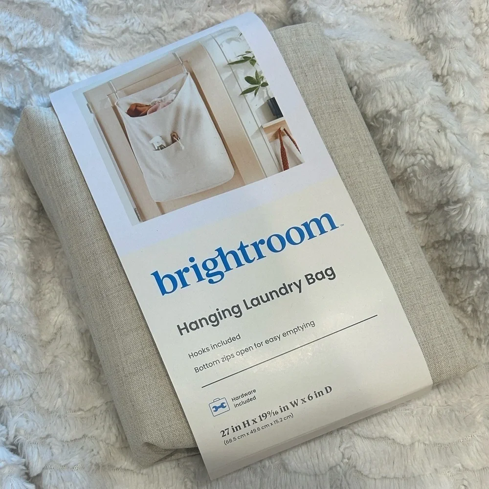 Brightroom Cream Hanging Laundry Bag new with hardware